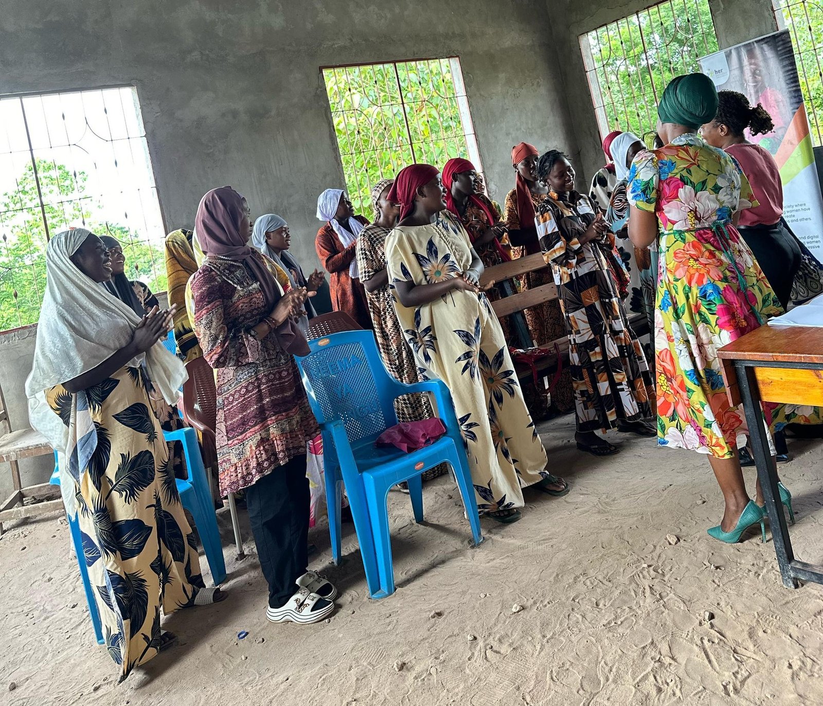 Zakia and Alua counselling the people at Msimbu